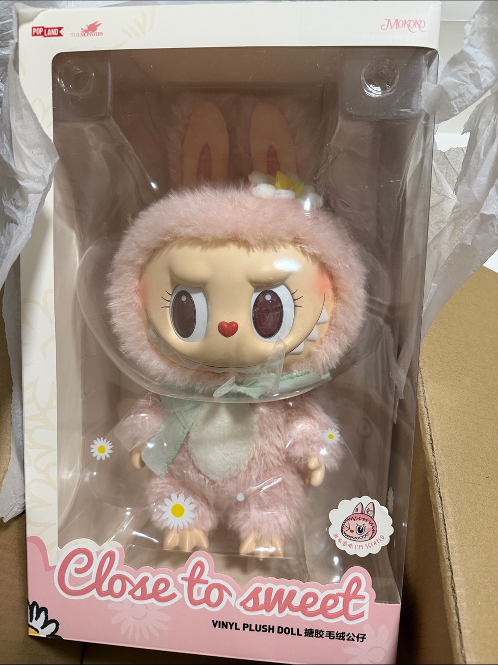 Pop Land Authentic-‘Close to Sweet' Pink Bunny Vinyl Plush Big Doll